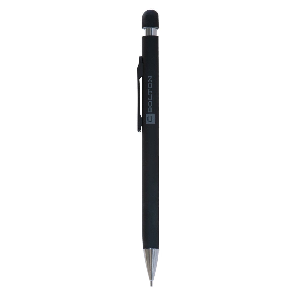 6006937159334_front Bolton Black Retractable Clutch Pencil - Round Clicker - Image 5