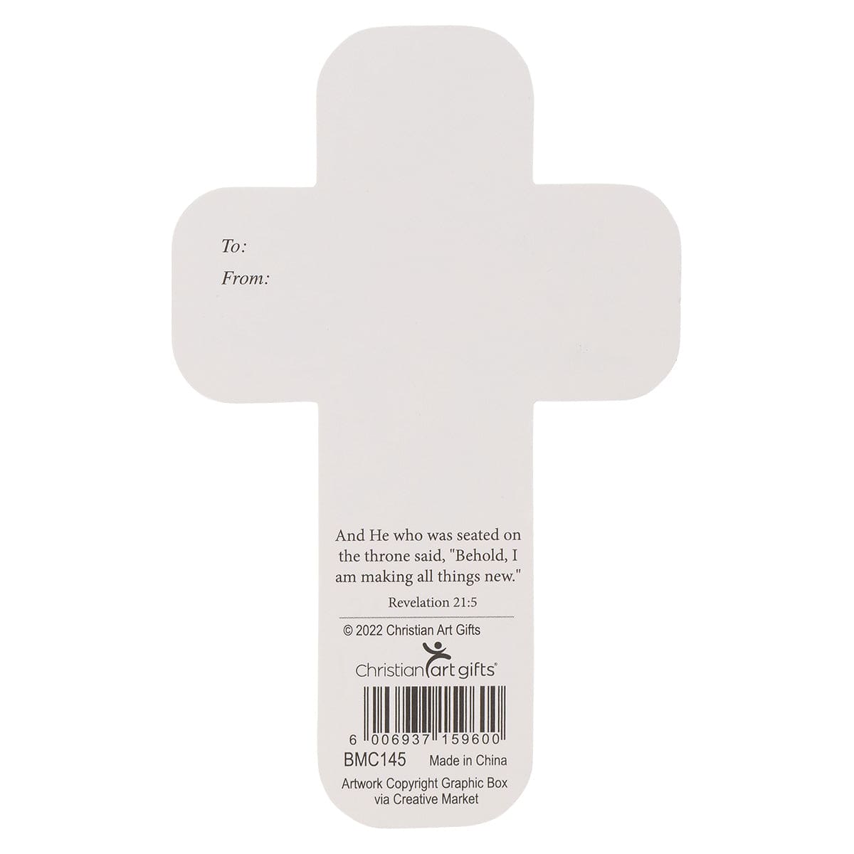6006937159600_back He Is Risen Flower Cross Bookmark Set Of 6 - Matthew 28:6 - Image 6