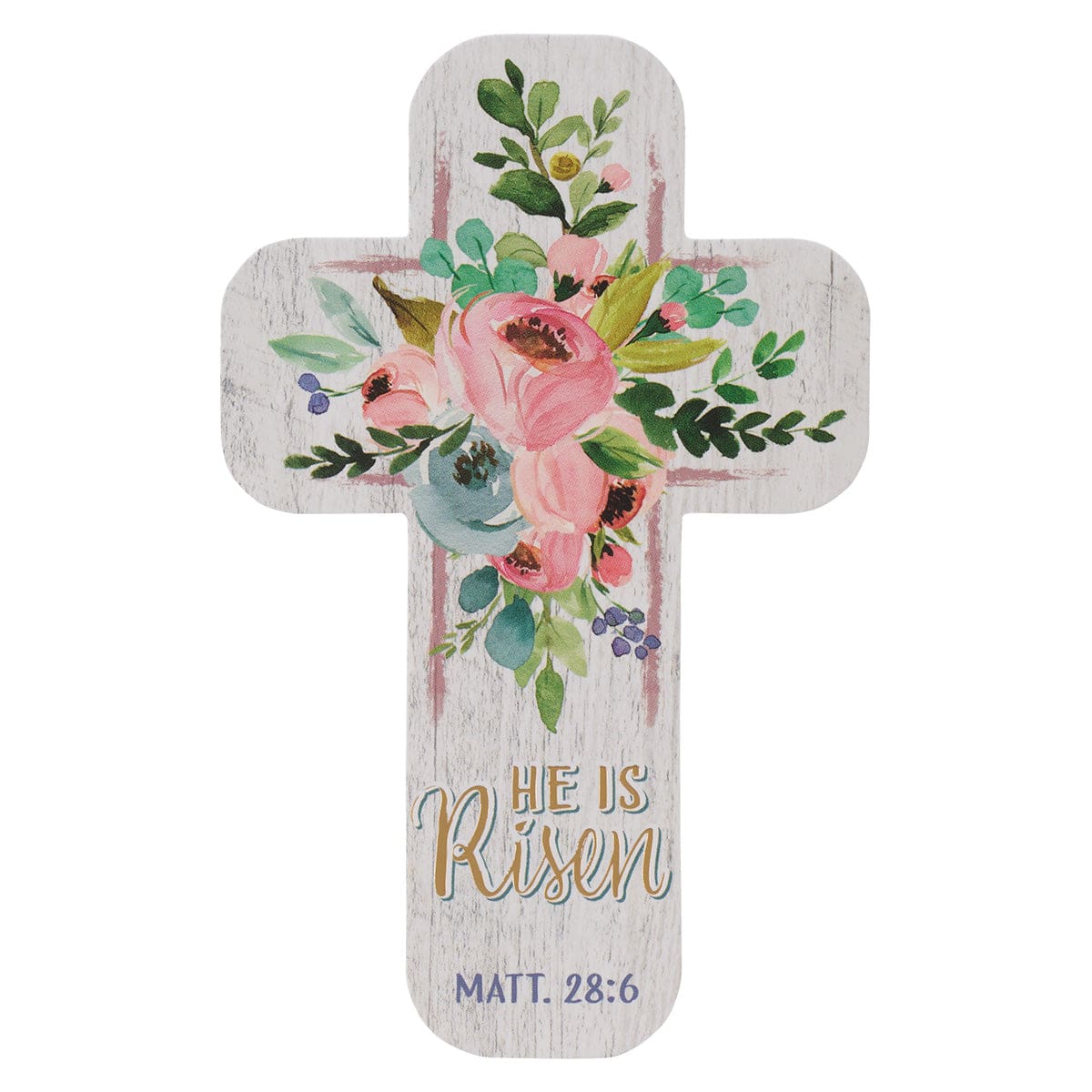6006937159600_front He Is Risen Flower Cross Bookmark Set Of 6 - Matthew 28:6 - Image 5