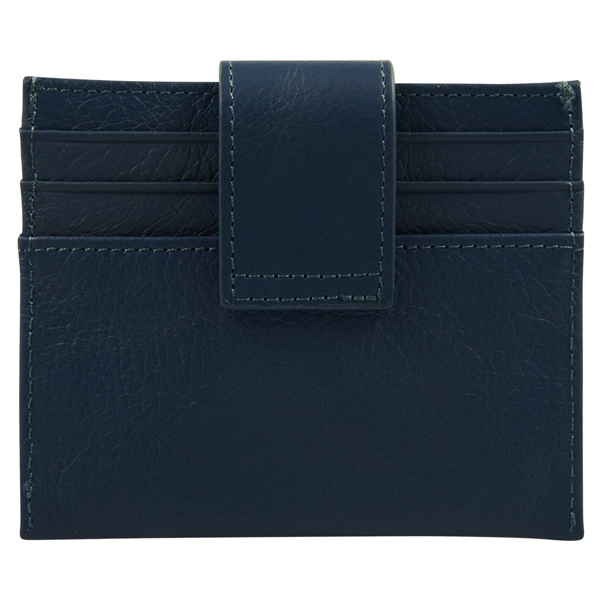6006937162198_back Genuine African Leather Blue Wallet With Clip Closure - Image 12