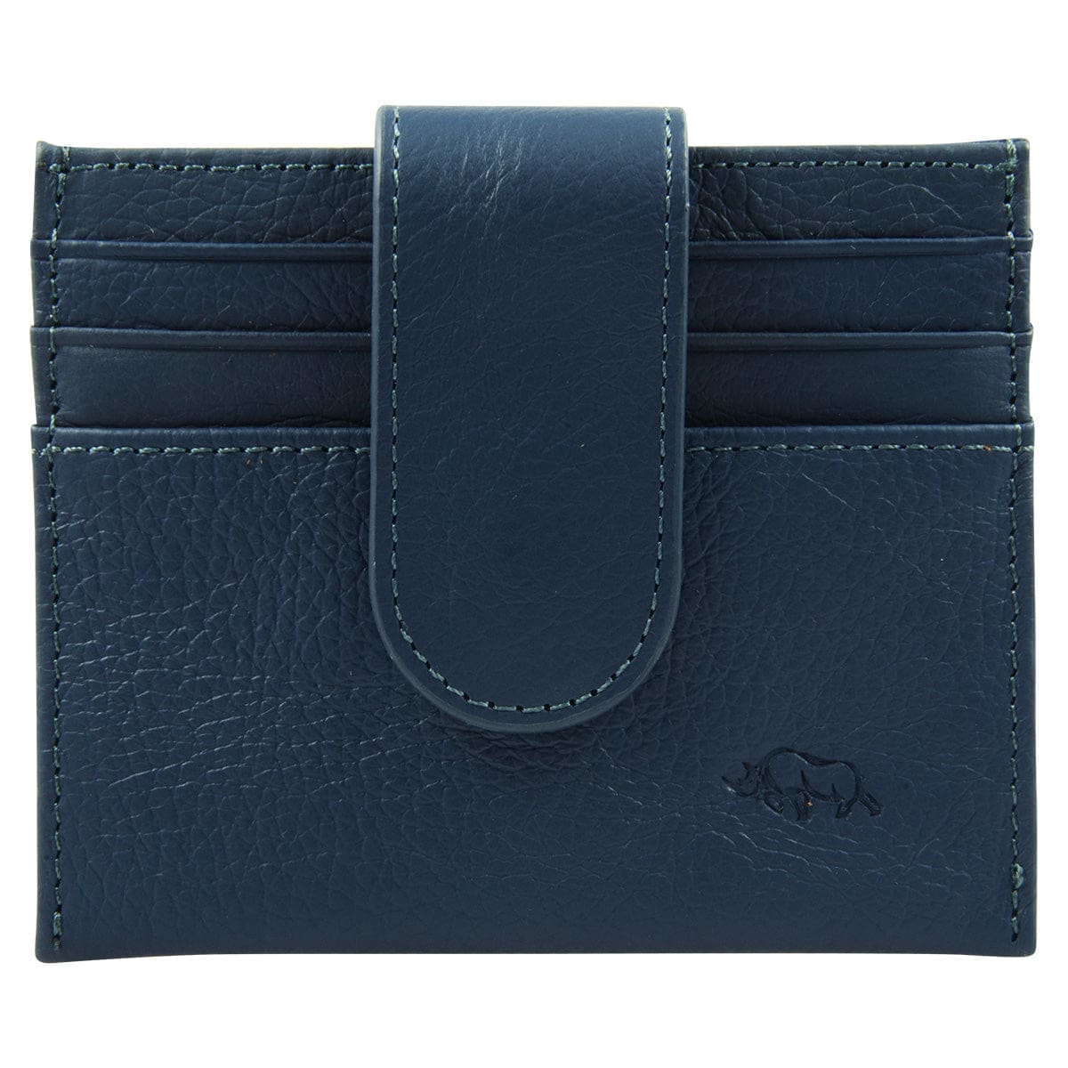 6006937162198_front Genuine African Leather Blue Wallet With Clip Closure - Image 11