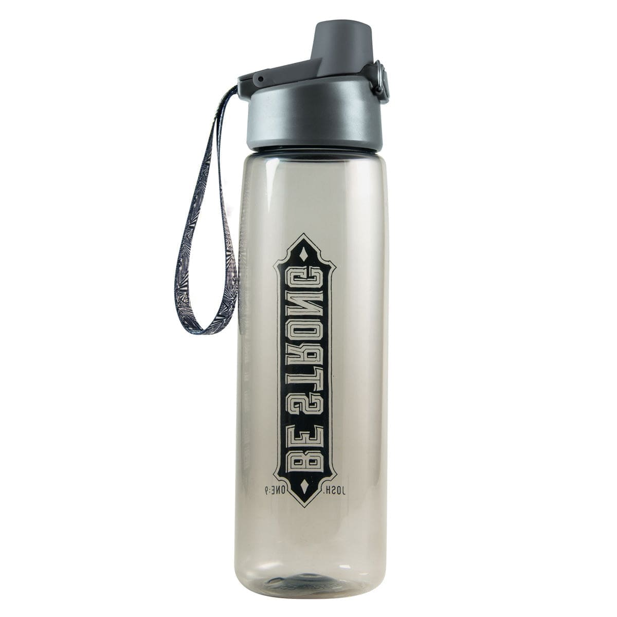 6006937162396_back Be Strong Black Plastic Water Bottle - Joshua 1:9 - Image 8