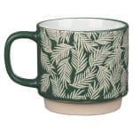 Bloom With Grace Dark Green Ceramic Mug With Leaf Motif - Image 8