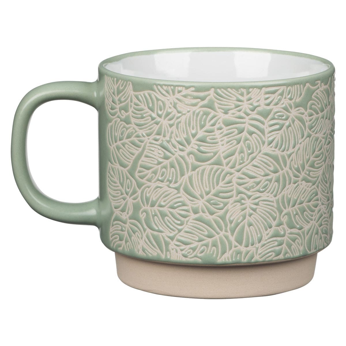 6006937164260_back Keep Growing Light Shade Of Green Ceramic Mug With Leaf Motif - Image 8