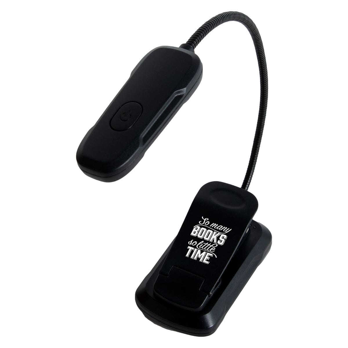6006937165953_front So Many Books So little Time Black Rechargeable Book Light - Image 2