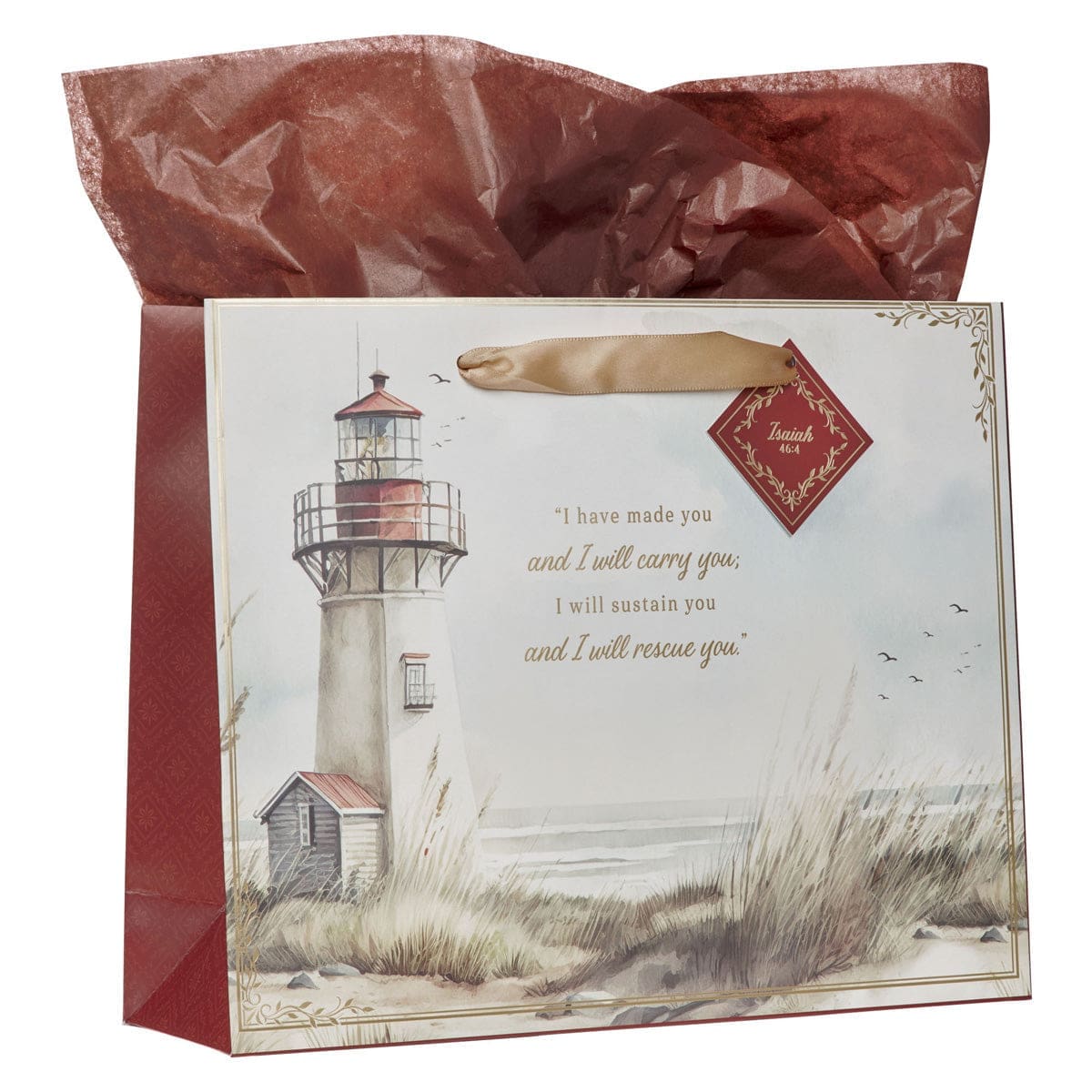 6006937168053_feature1 I Have Made You and I Will Carry You Large Landscape Gift Bag with Gift Tag - Image 9
