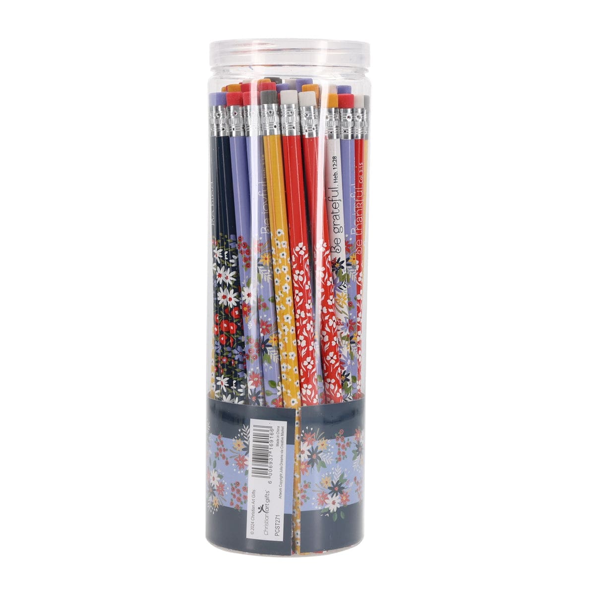 6006937169166_back Floral Vector Tub of 50 Pencils - Image 11