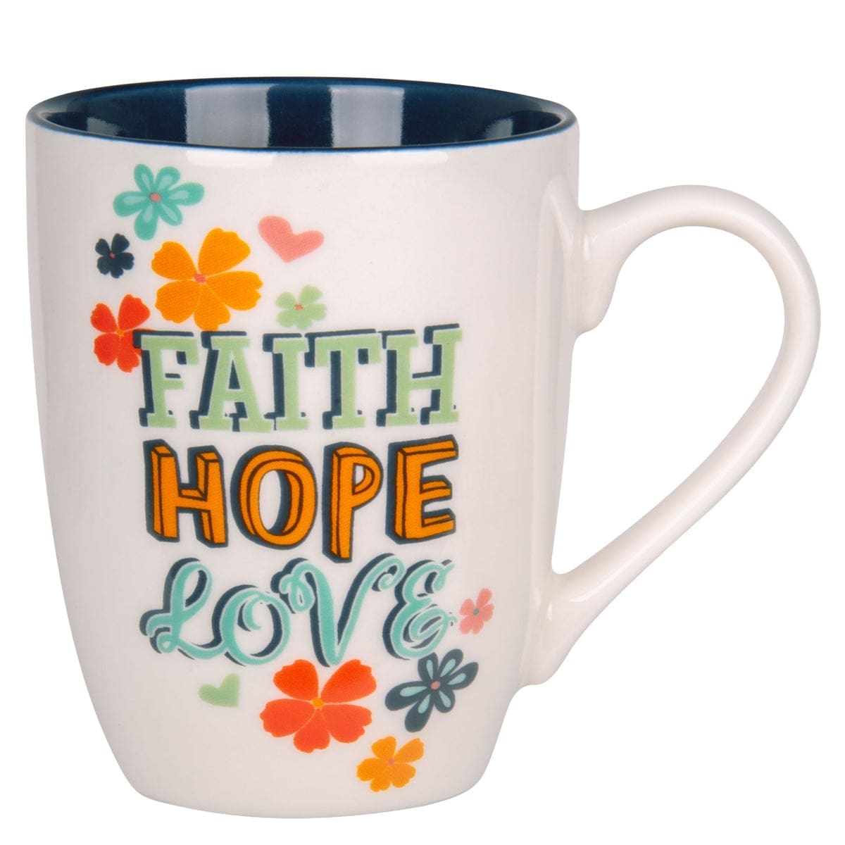 6006937169562_front Faith Hope Love Ceramic Mug with Blue Interior - Image 3