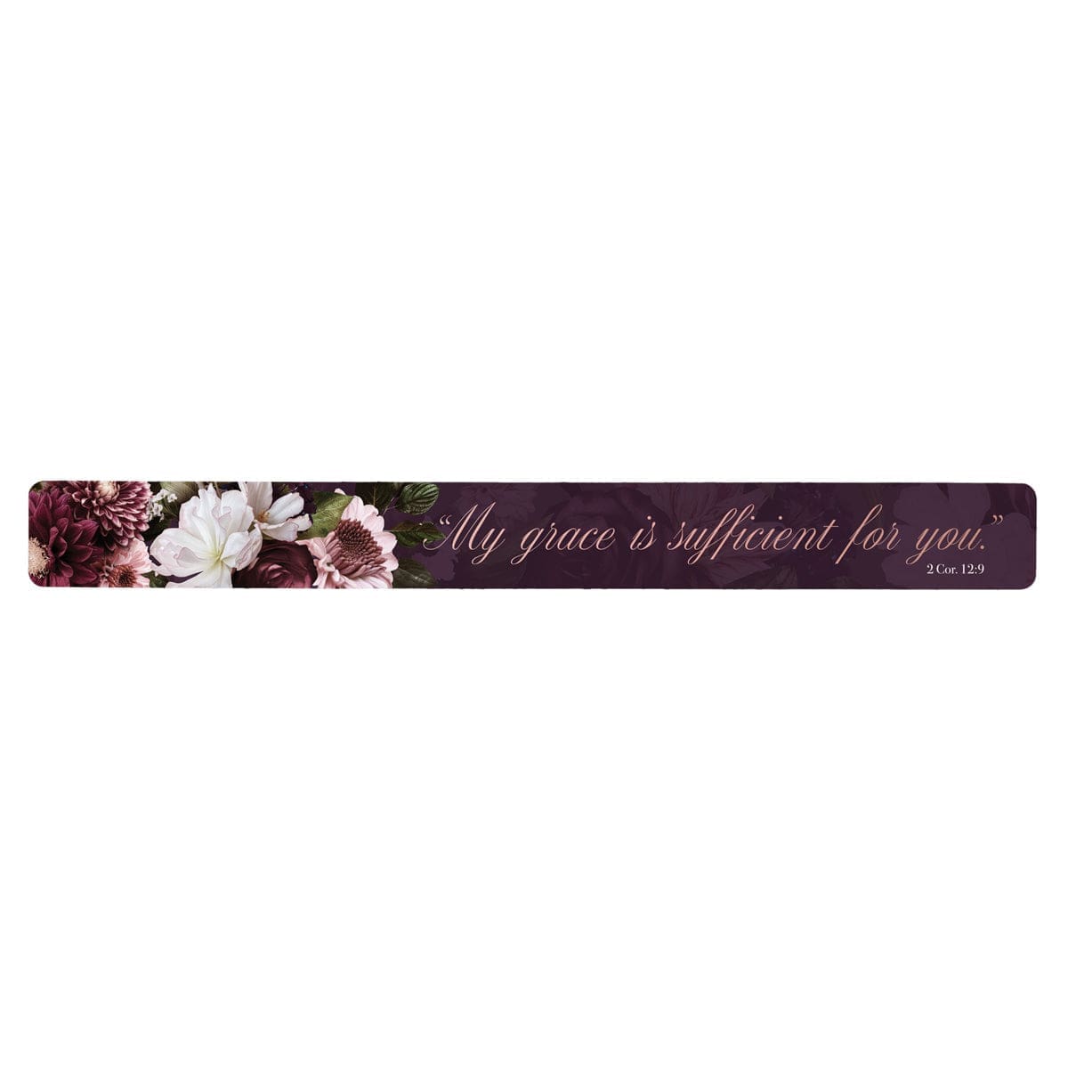 6006937169647_front My Grace is Sufficient for You Floral Purple Magnetic Strip - Image 5