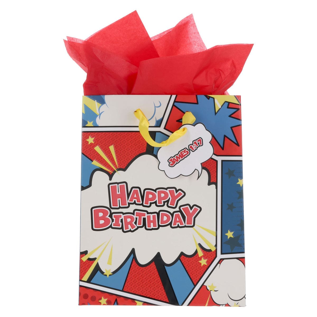 6006937171367_front Every Good and Perfect Gift Is from Above - Happy Birthday Medium Gift Bag with Gift Tag - Image 7