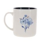 Love Floral Ceramic Mug with Navy Blue Interior - Image 4