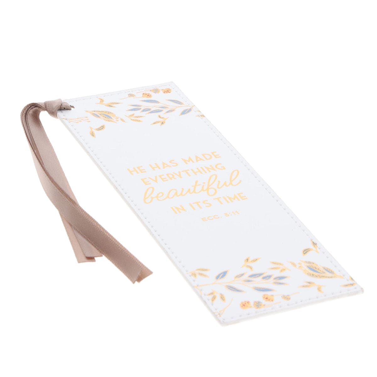 6006937171916_feature1 Everything Beautiful Cream and Brown Faux Leather Bookmark - Image 6