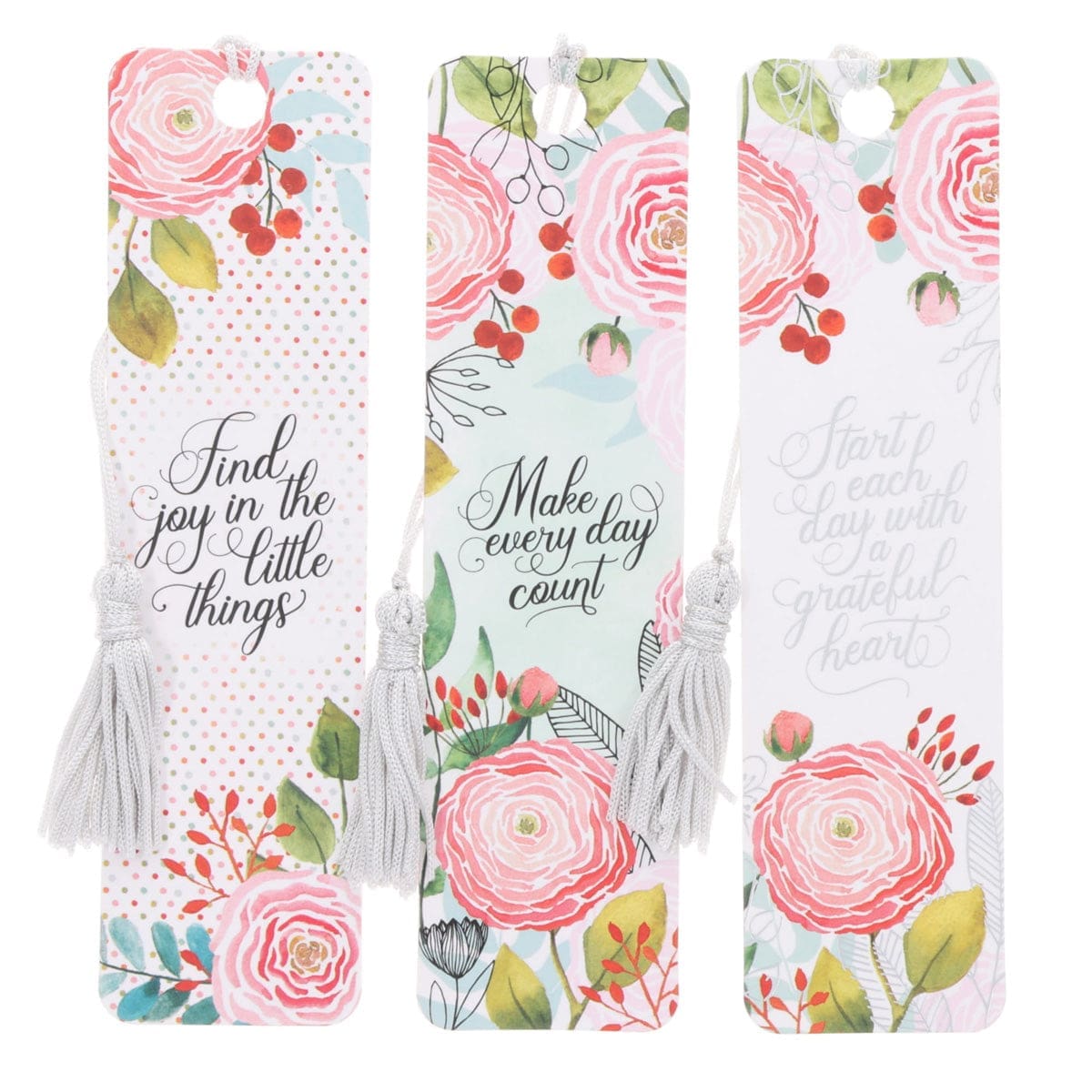 6006937172364_front Start Each Day with a Grateful Heart Three-Piece Bookmark with Tassel Set - Image 4