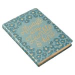 Always Stay Humble & Kind Classic Lined Teal/Gold Floral Notebook w/Ribbon Marker - Image 2
