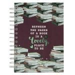 Between The Pages Of A Book Is A Lovely Place To Be Large Hardcover Wirebound Journal - Image 5