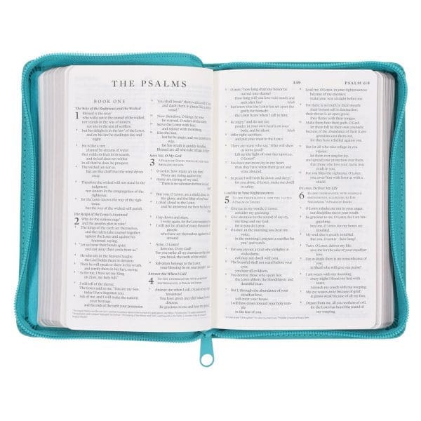 ESV Teal Faux Leather Compact Bible with Zip - Image 19