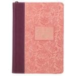Be Still and Know Pink and Burgundy Faux Leather Journal - Image 3