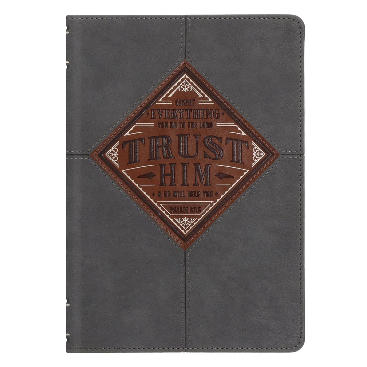 9780638002614_front Trust Him Grey Faux Leather Journal - Image 5