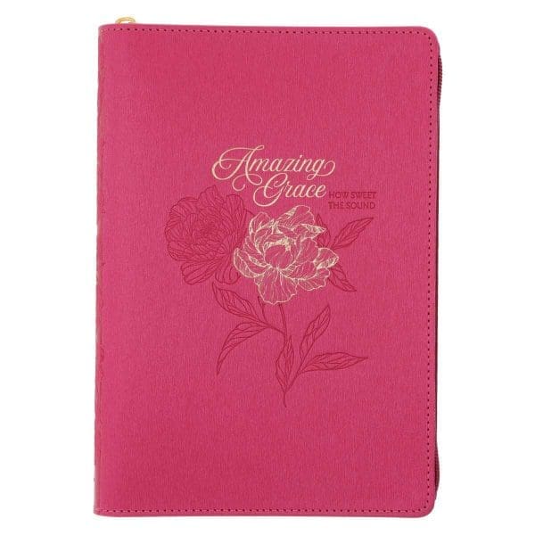 Amazing Grace How Sweet the Sound Faux Leather Journal with Zipped Closure - Image 5
