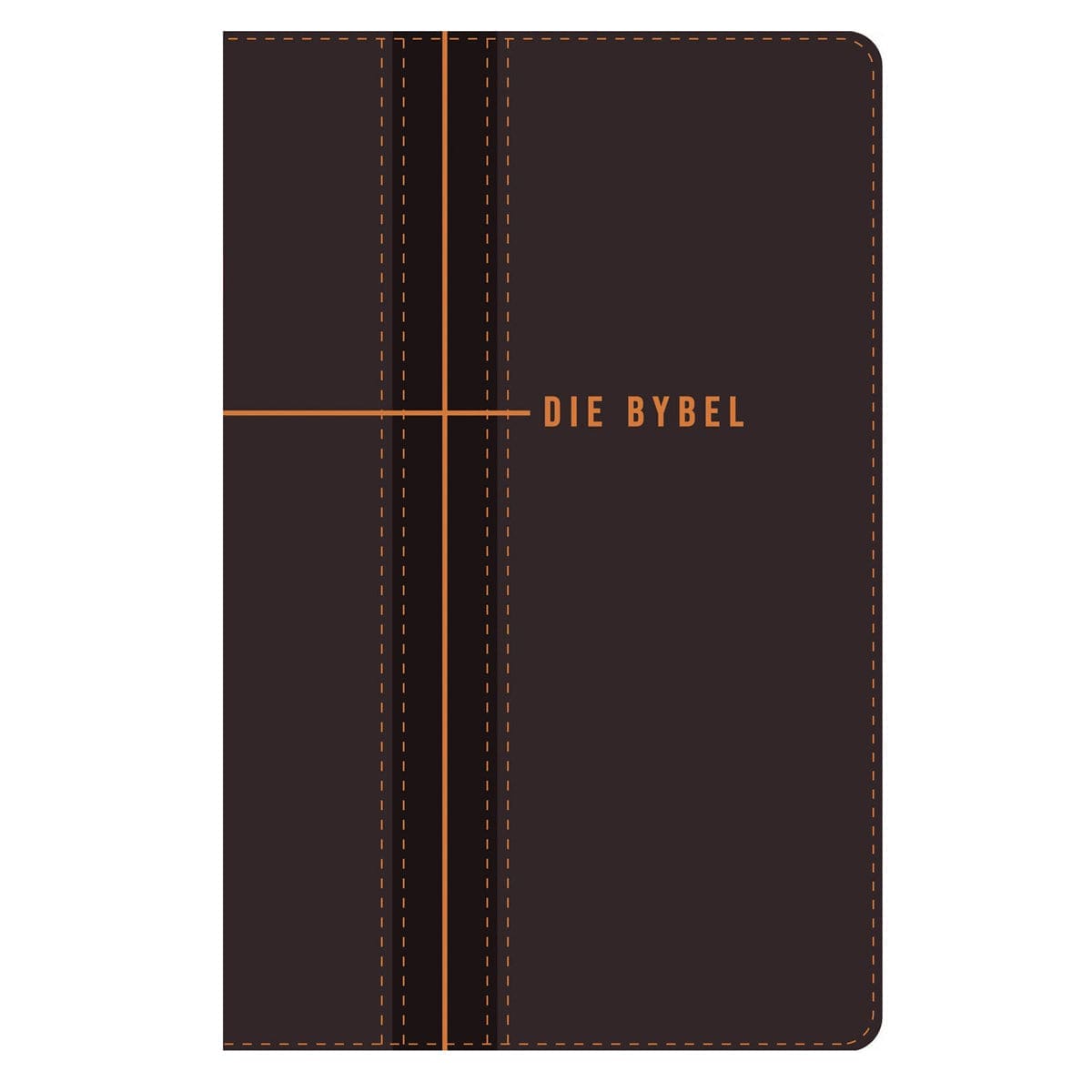 9780638009606_front NLV Donkerbruin en Oranje Kunsleer Standaard Bybel Met Duimgrepe - Image 3