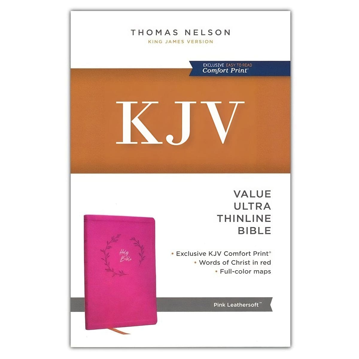 9781400338290_feature1 KJV Pink Imitation Leather Value Ultra Thinline Bible Comfort Print - Image 4