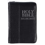 KJV Black Faux Leather Mini Pocket Edition Bible Red Letter With Zip - Image 15