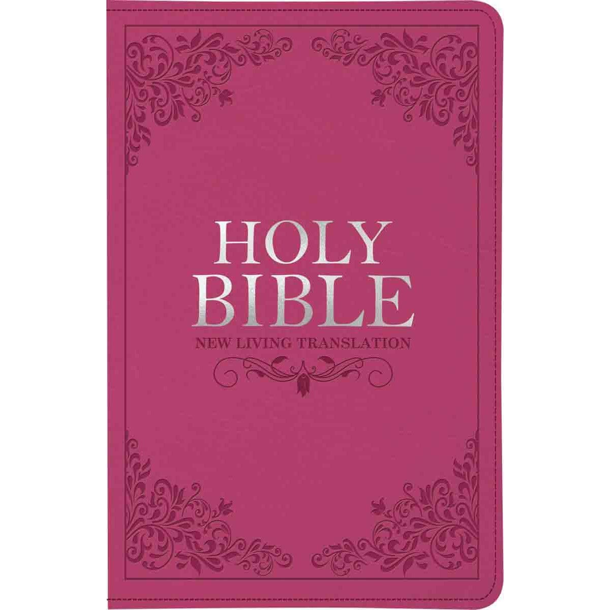 9781432128272_front NLT Pink Faux Leather Standard Bible Thumb Indexed With Zip - Image 2
