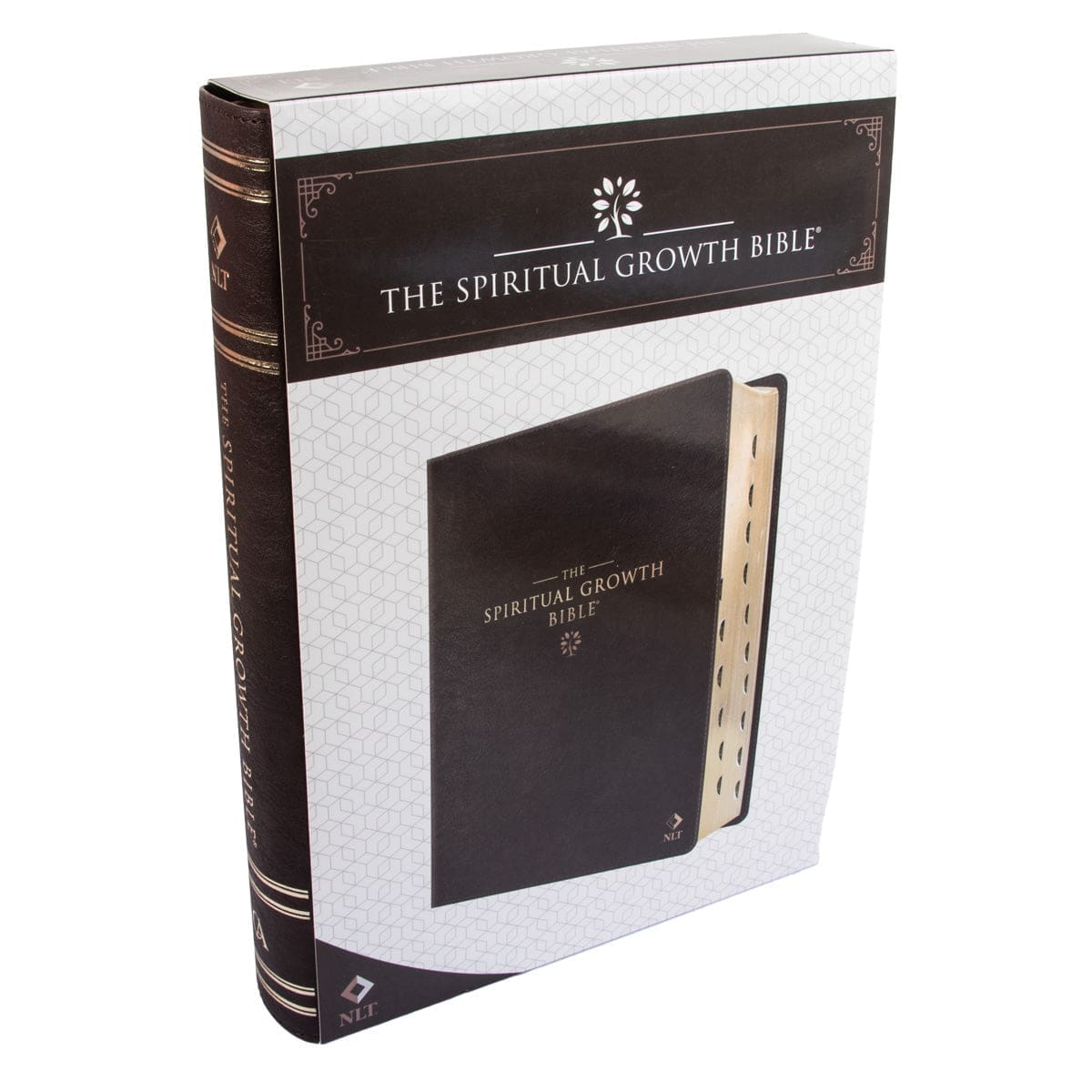 9781432134662_feature1 NLT Dark Brown Faux Leather Thumb Indexed Spiritual Growth Bible - Image 17