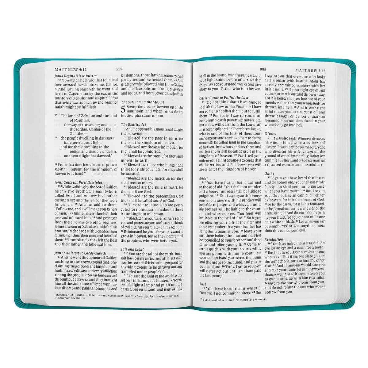9781433562167_feature2 ESV Turquoise Emblem Design Imitation Leather Value Thinline Bible Large Print - Image 9