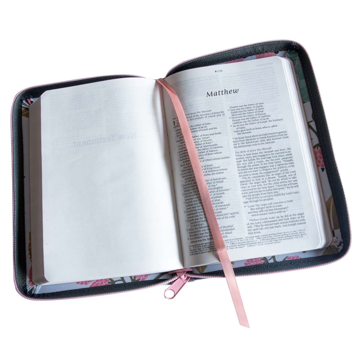 9781496455505_feature3 NLT Filament Compact Zipper Bible, Red Letter, Cloth, With Zipper, Floral Garden (Paperback) - Image 14