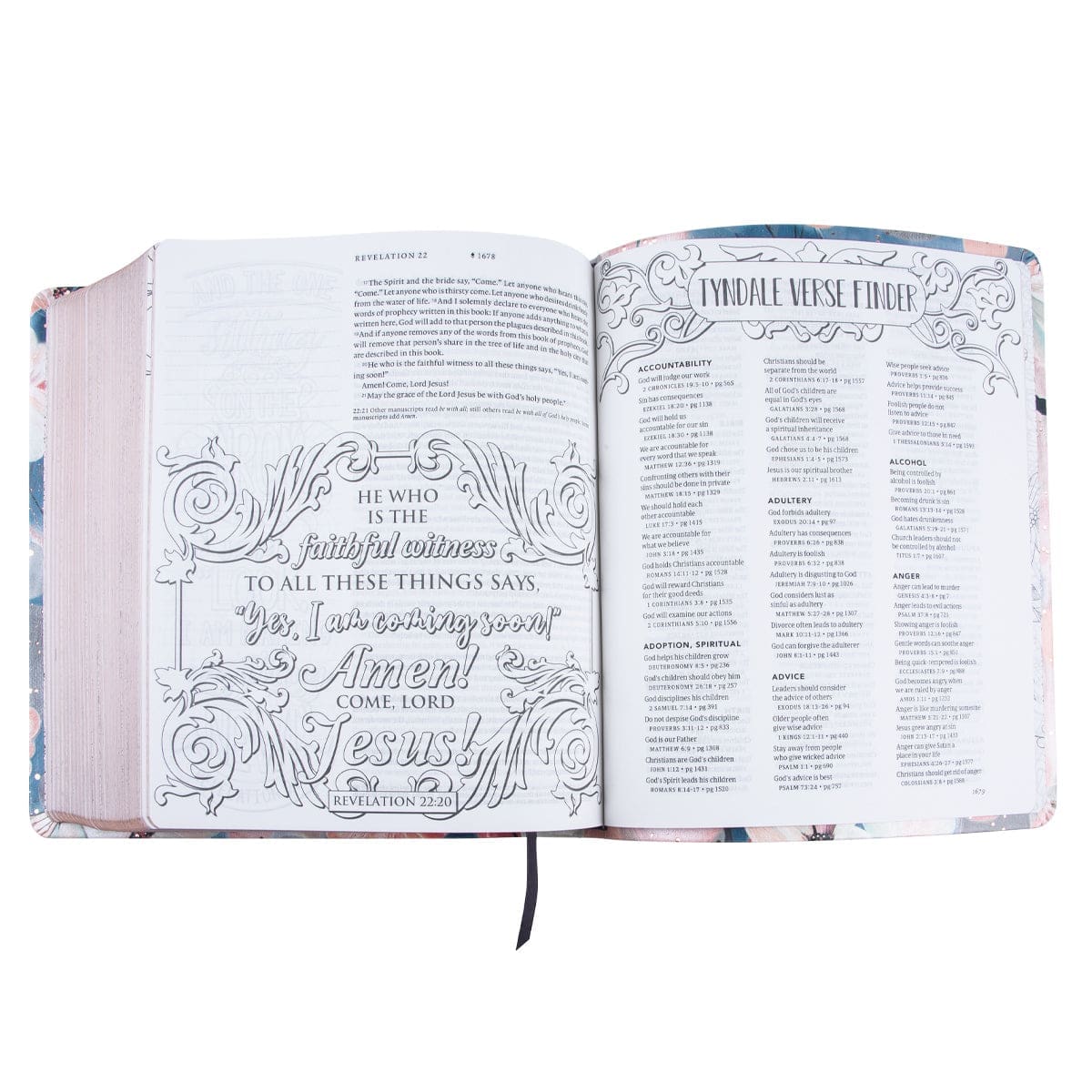 9781496466075_feature5 NLT Watercolor Garden Faux Leather Flexcover Inspire Faith Filament Bible - Image 19