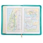 KJV Teal Floral Faux Leather Flexcover Deluxe Gift Bible With Zip - Image 17