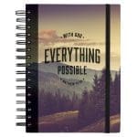 With God Everything is Possible Chunky Hardcover Wirebound Journal with Elastic Closure - Image 3