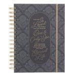 For God so Loved the World Grey Chunky Hardcover Wirebound Journal with Elastic Closure - Image 4