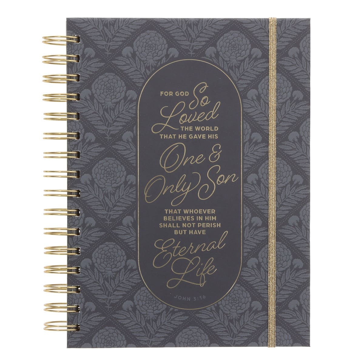9781639526628_front For God so Loved the World Grey Chunky Hardcover Wirebound Journal with Elastic Closure - Image 4