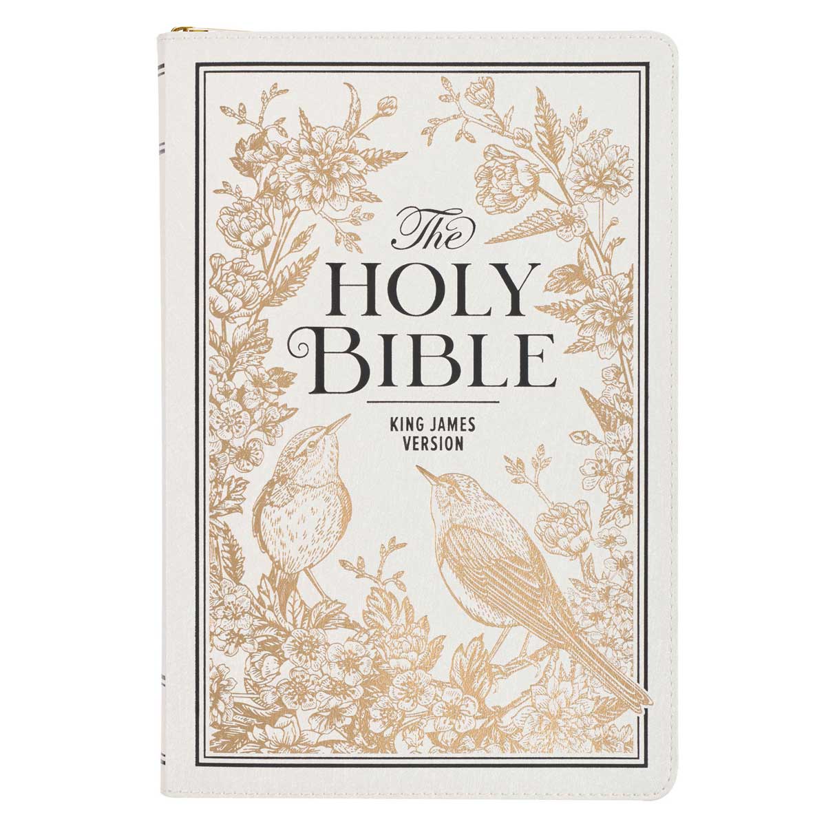 9781639526864_front KJV White and Gold Thinline Bible Large Print Bible with Zip - Image 3