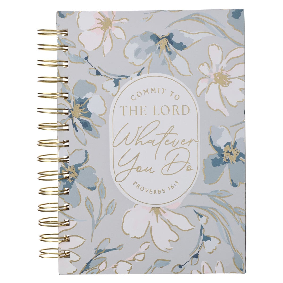 9781639528585_front Commit to the Lord Whatever You Do Floral Large Hardcover Wirebound Journal - Image 5