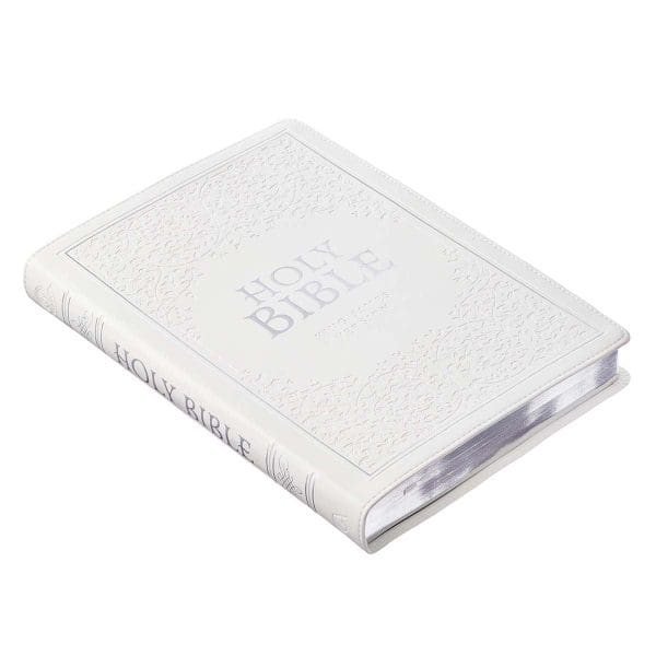 KJV White Faux Leather Thinline Large Print Bible With Thumb Indexing - Image 12