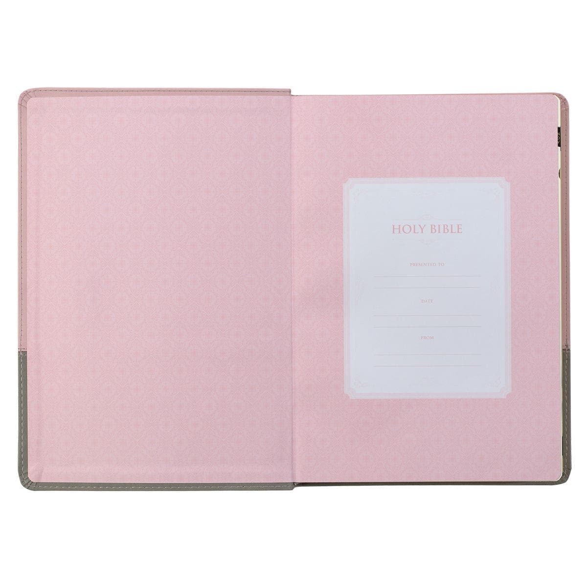 9781642728415_feature2 KJV Pink And Grey Faux Leather Bible Super Giant Print - Image 18