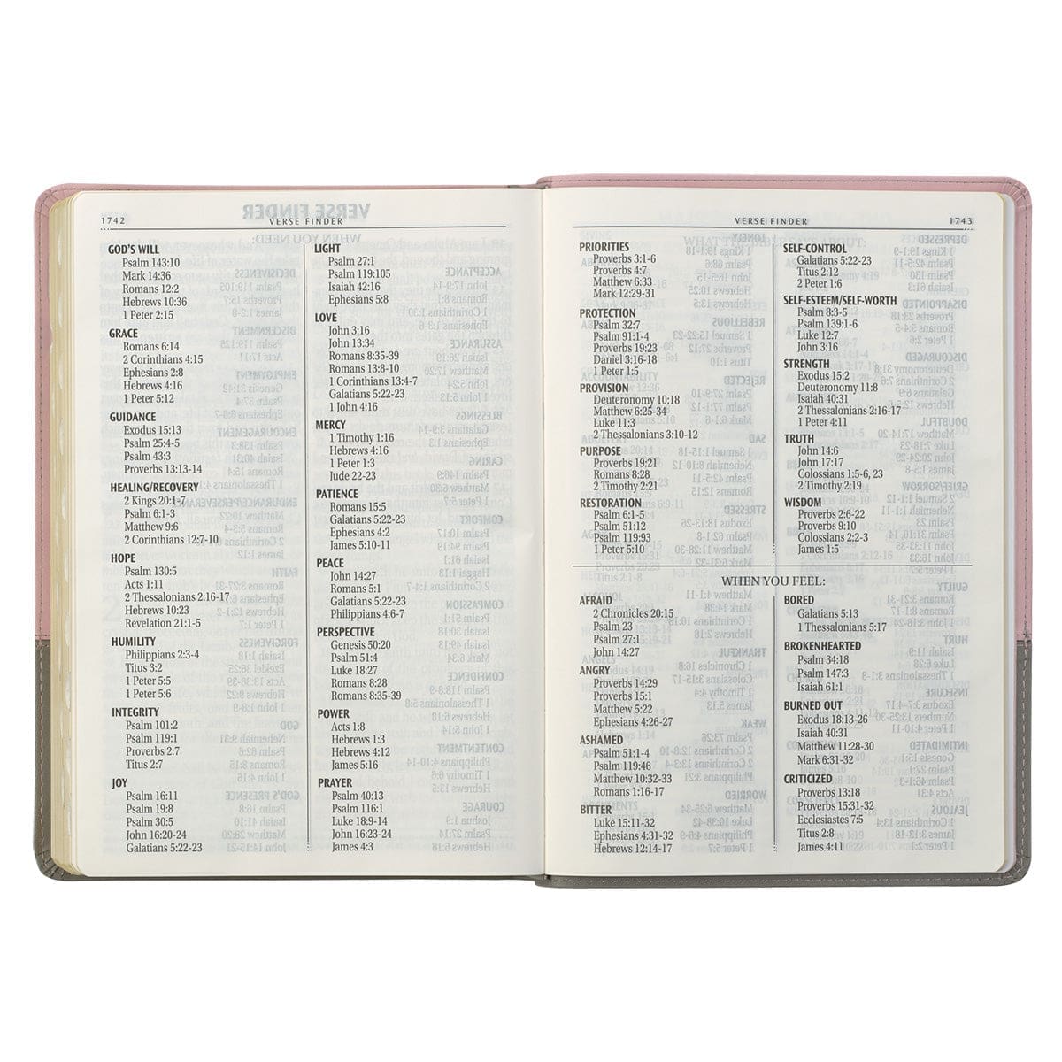 9781642728415_feature4 KJV Pink And Grey Faux Leather Bible Super Giant Print - Image 20