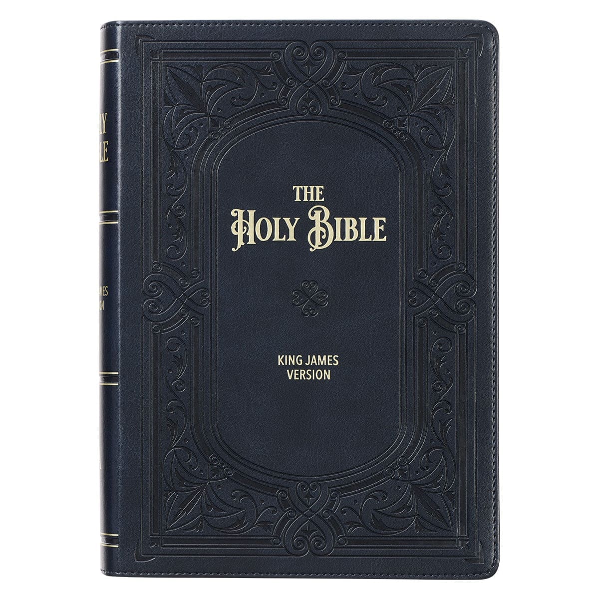 9781642728804_front KJV Midnight Blue Antique Frame Faux Leather Full-Size Bible Giant Print Indexed - Image 13
