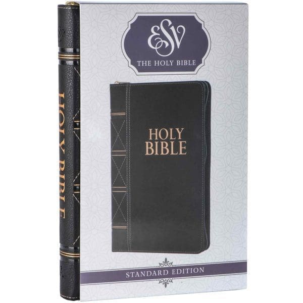 ESV Black Faux Leather Standard Bible Thumb Indexed With Zip - Image 15