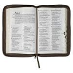 NLT Brown Leaves Faux Leather Flexcover Standard Bible Thumb Indexed With Zip - Image 17