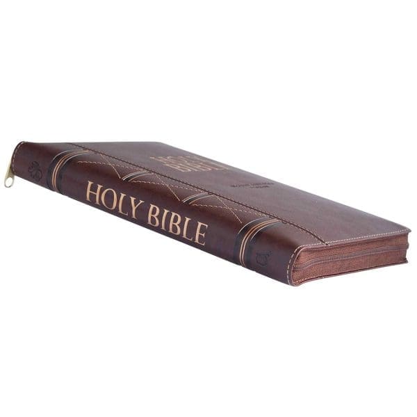 ESV Dark Brown Faux Leather Standard Bible Thumb Indexed With Zip - Image 12