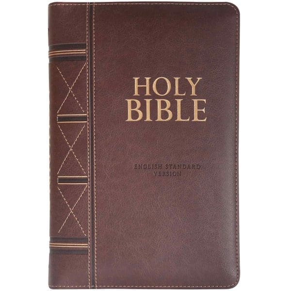 ESV Dark Brown Faux Leather Standard Bible Thumb Indexed With Zip - Image 9