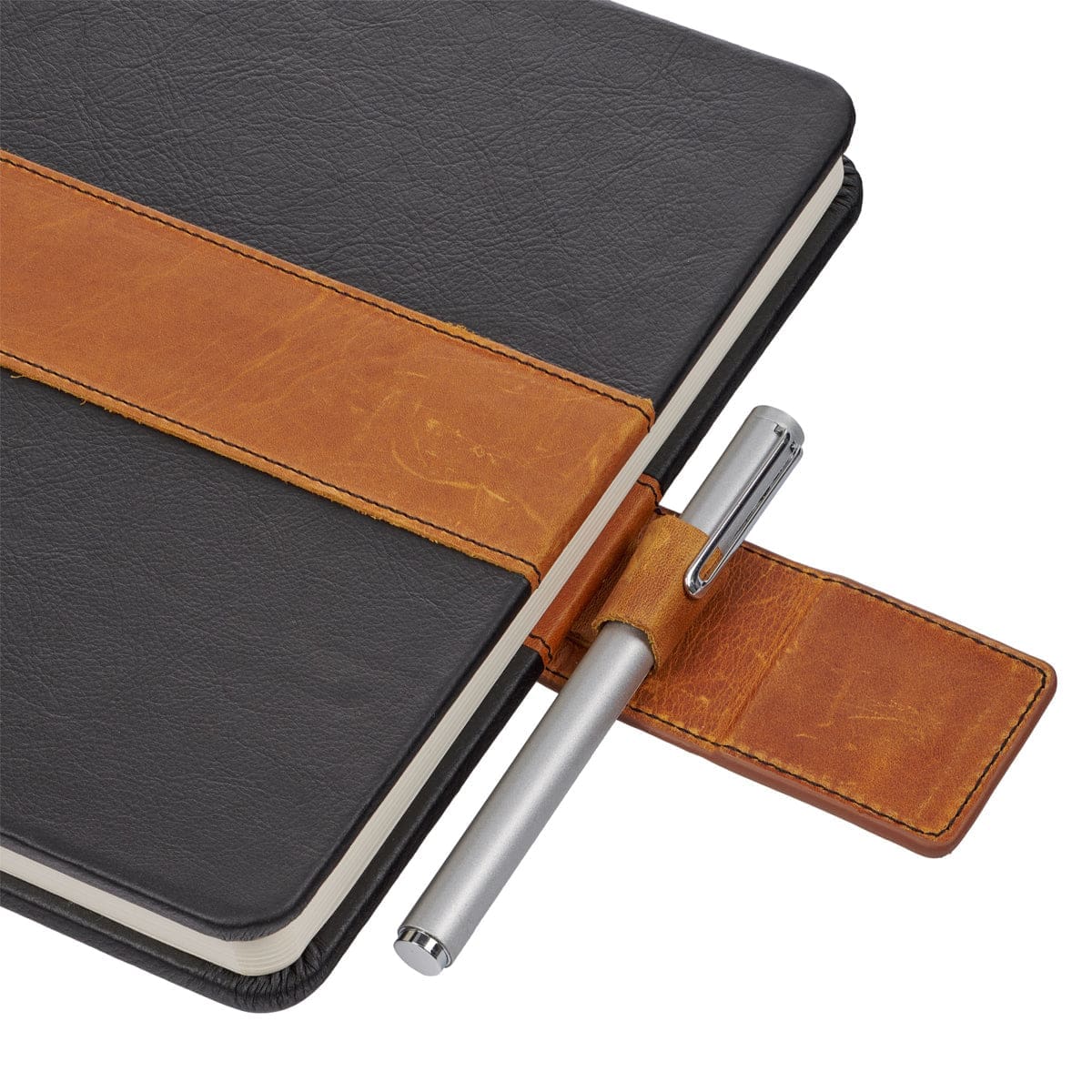 9781953311306_feature4 Leatherpress Slate Black and Chai Tan Genuine African Leather Sketch Book - Image 18