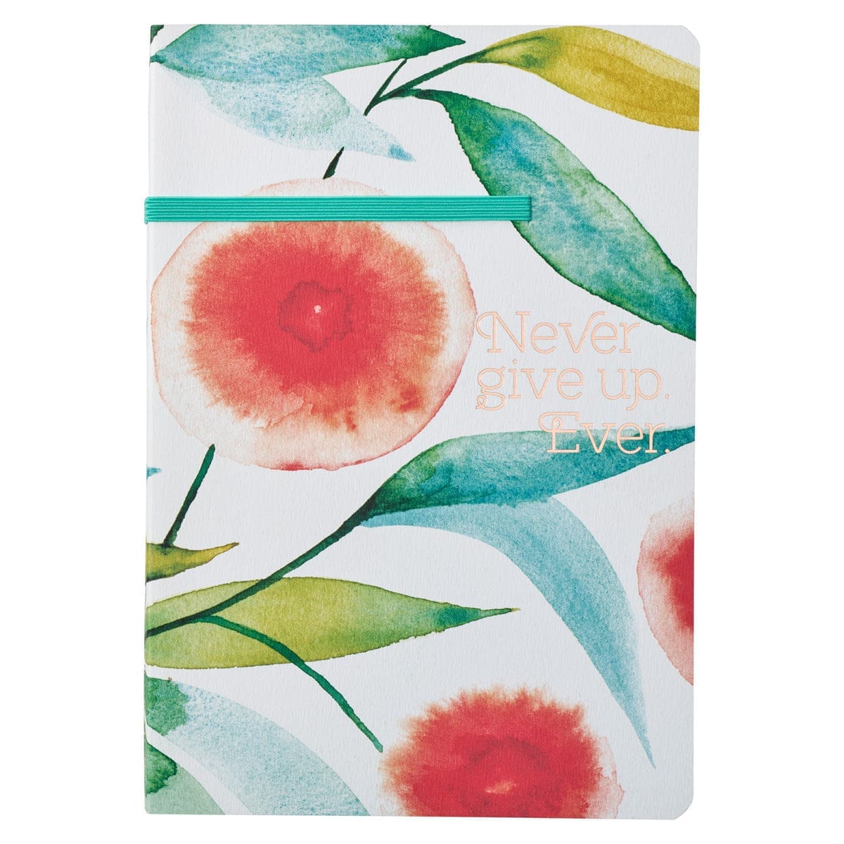 9781955894050_front Never Give Up Ever Orange Blossoms Paperback Journal with Elastic Closure - Image 13