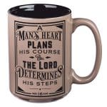 A Man's Heart Plans His Course Brown Ceramic Mug - Proverbs 16:9 - Image 10