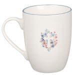 Floral Cross Blue Rimmed Ceramic Mug - Image 10