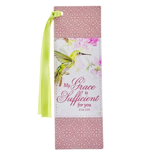 My Grace is Sufficient for You Pink Faux Leather Bookmark - Image 7